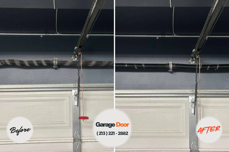 Before and after: garage door repair Crossett, AR